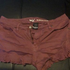 Tanish purple high rise stretch Jean shorts